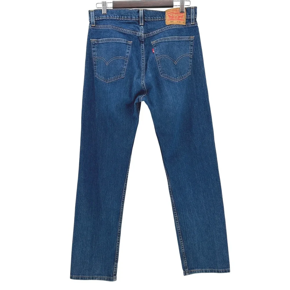 Levi Strauss 505 Mens W34‎ L32 Med Wash Straight Fit Denim Jeans